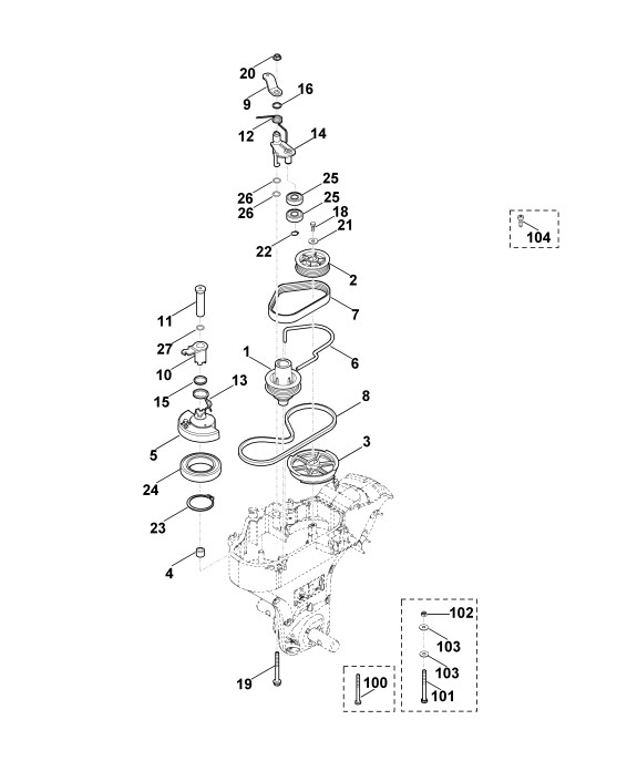 62417115010 CUREA STIHL (TRANSMISIE VIKING HB585 POZITIA 8)